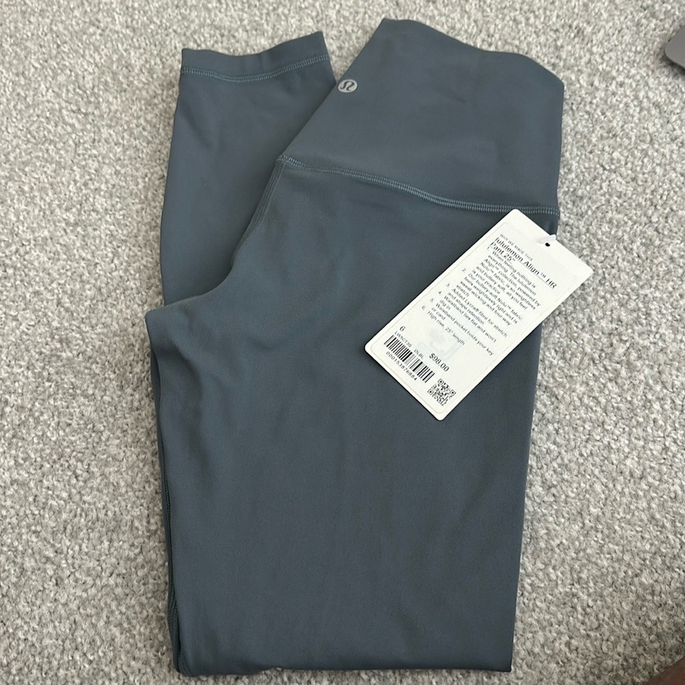 Brand new Lululemon Align HR Pant 25” in Oil Grey